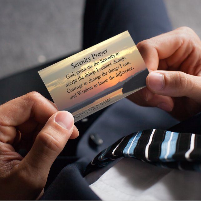 Serenity Prayer Orange Solset Photo Magnetic Card (In Situ)