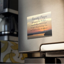 Serenity Prayer Orange Solset Photo Magnetic Card