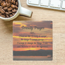 Serenity Prayer Orange Sunset liggande