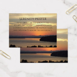 Serenity Prayer Orange Sunset Profile Card Visitkort