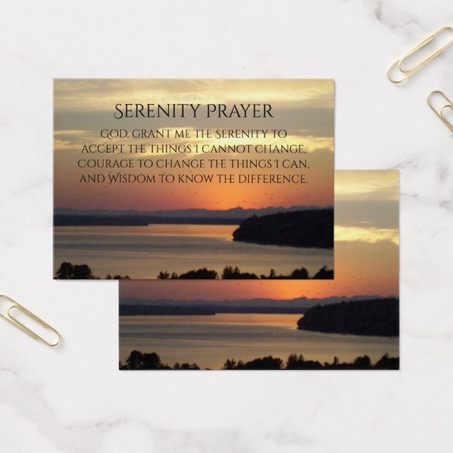 Serenity Prayer Orange Sunset Profile Card Visitkort (Kontor)
