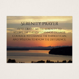 Serenity Prayer Orange Sunset Profile Card Visitkort
