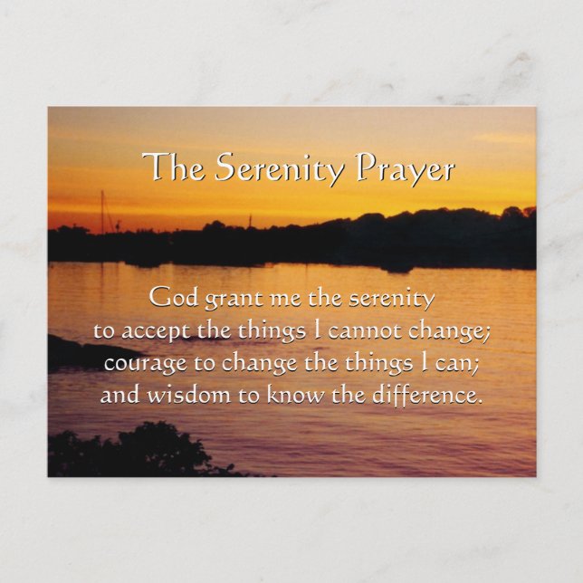 Serenity Prayer-orangen - vykort för tidsbegränsni (Framsida)