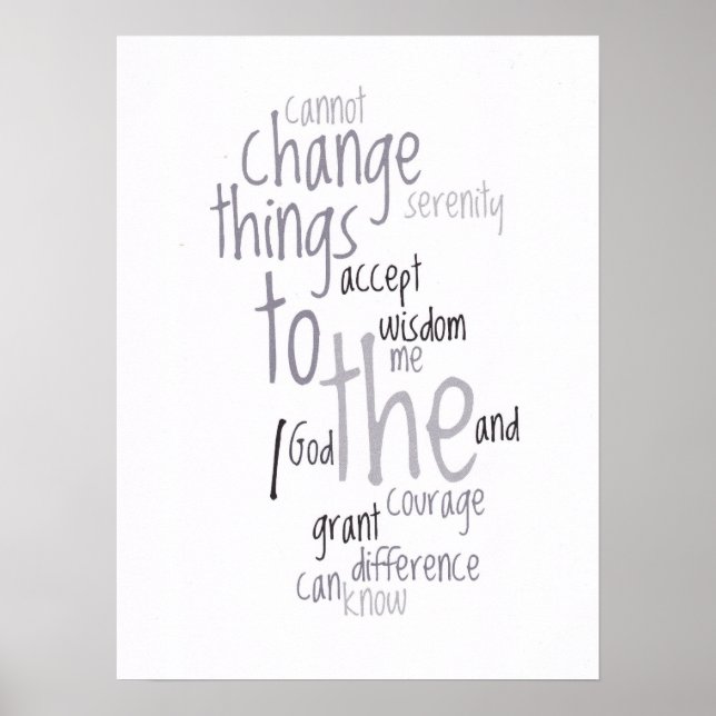Serenity Prayer Ord Art Poster (Framsidan)