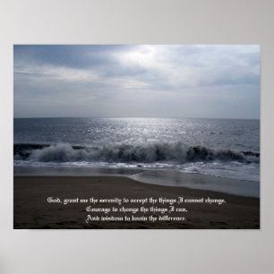 Serenity Prayer på Beval Beach Photo på Dawn Poster