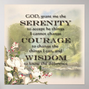 Serenity Prayer på Calming Background Poster