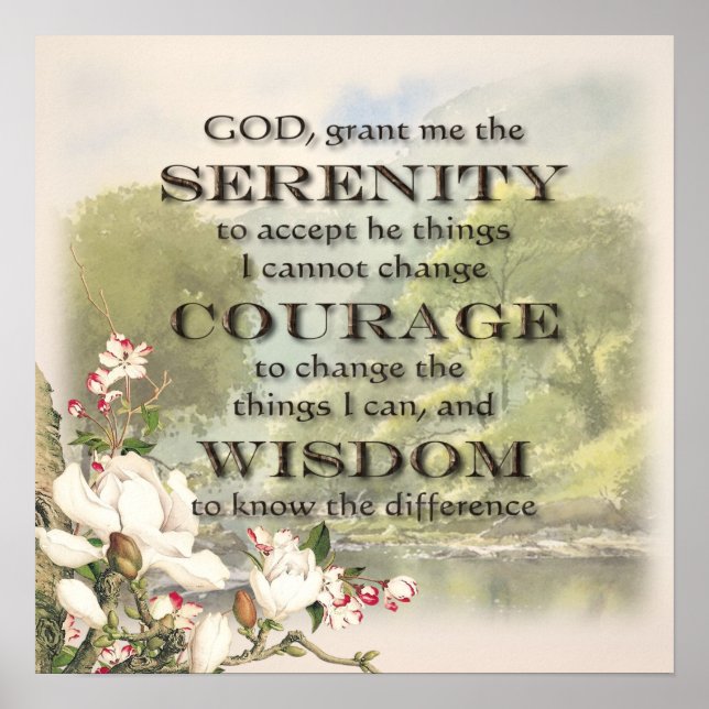 Serenity Prayer på Calming Background Poster (Framsidan)