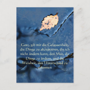 Serenity Prayer på tyska, Flowing Vatten Postcard Vykort