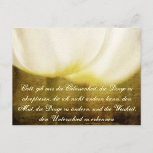 Serenity Prayer på tyska med Tulips Postcard Vykort