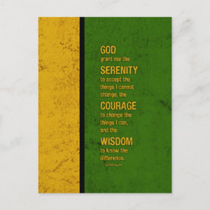 Serenity Prayer: Patriotic Jamaica Grönt Guld Vykort