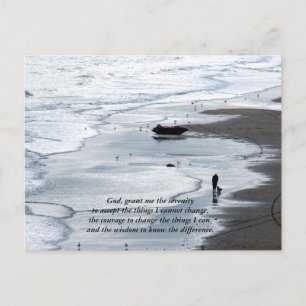 Serenity Prayer _ Peacefull Beach Scene Vykort