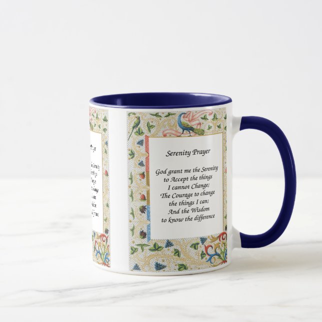 Serenity Prayer Peacock Design Motivational Mugg (Höger)