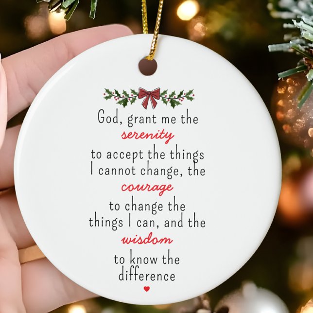 Serenity Prayer, Personlig jul Julgransprydnad Keramik (Skapare uppladdad)