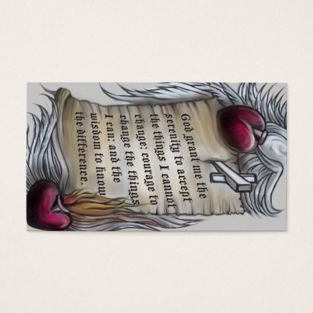 Serenity Prayer-plånbokskort, anteckning linjer på Visitkort (Framsidan)