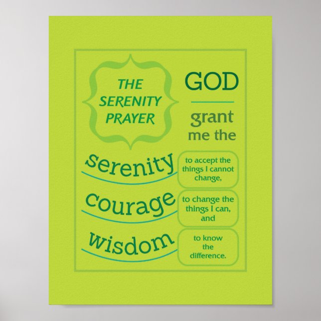 Serenity Prayer Poster (Framsidan)