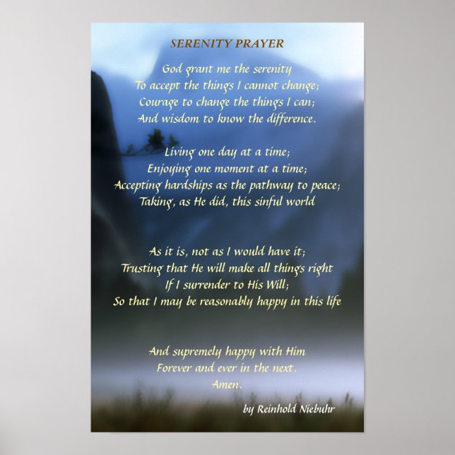 Serenity Prayer Poster (Framsidan)