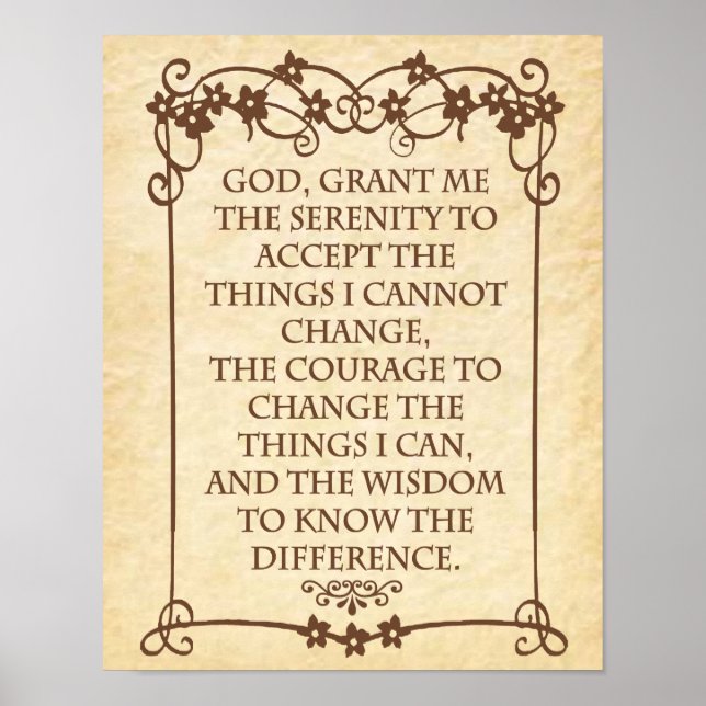 SERENITY PRAYER POSTER (Framsidan)