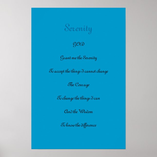 Serenity Prayer Poster (Framsidan)