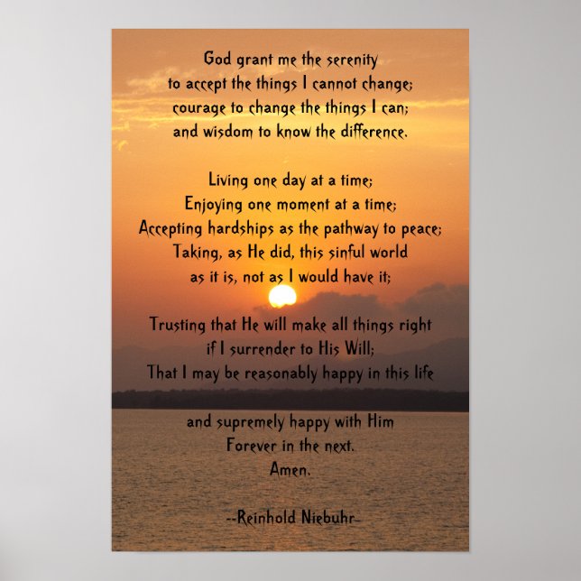 Serenity Prayer Poster (Framsidan)