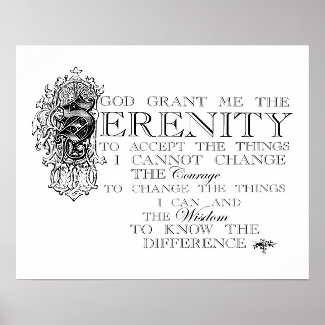Serenity Prayer Poster (Framsidan)