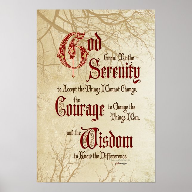 Serenity Prayer Poster (Framsidan)