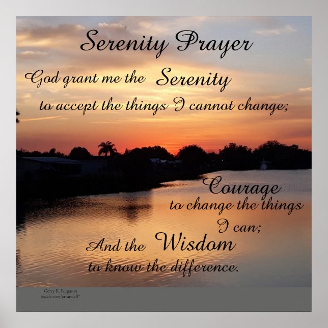 SERENITY PRAYER POSTER (Framsidan)