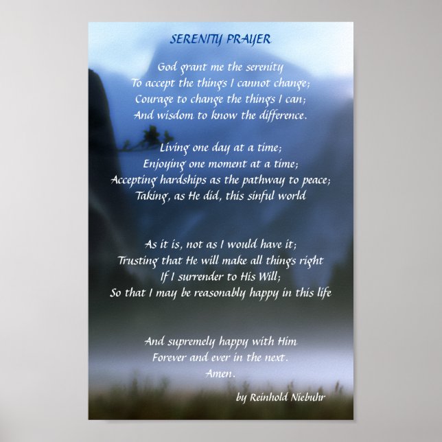 Serenity Prayer Poster (Framsidan)