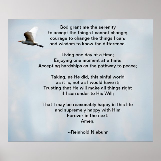 Serenity Prayer Poster (Framsidan)