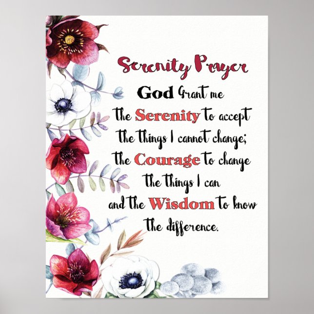 Serenity Prayer Poster (Framsidan)