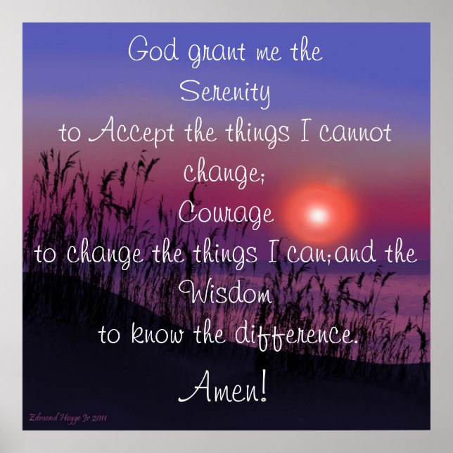Serenity Prayer Poster (Framsidan)