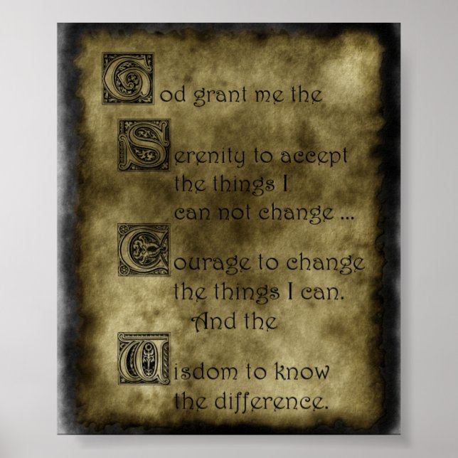 Serenity Prayer Poster (Framsidan)