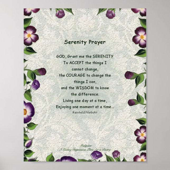 Serenity Prayer Poster (Framsidan)