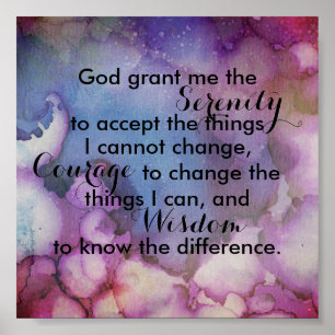 Serenity prayer poster abstrakt för citattecken, v