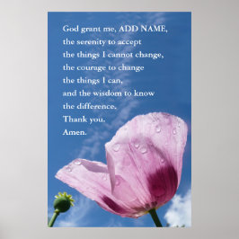 Serenity Prayer Poster, accepterande av offertkons Poster