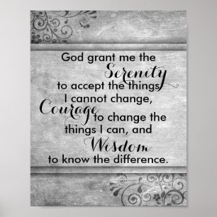 Serenity prayer poster citat vintage stil