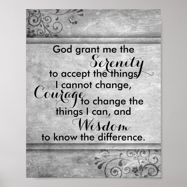 Serenity prayer poster citat vintage stil (Framsidan)