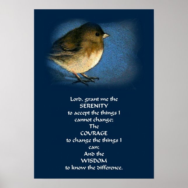 SERENITY PRAYER POSTER MED BIRD (Framsidan)