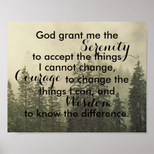 Serenity prayer poster offertens naturdesign