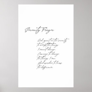 Serenity prayer poster, religiösa print, modern poster