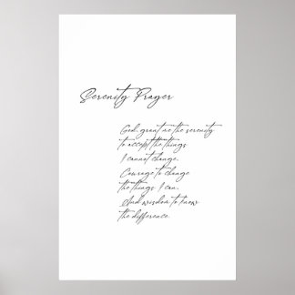 Serenity prayer poster, religiösa print, modern poster