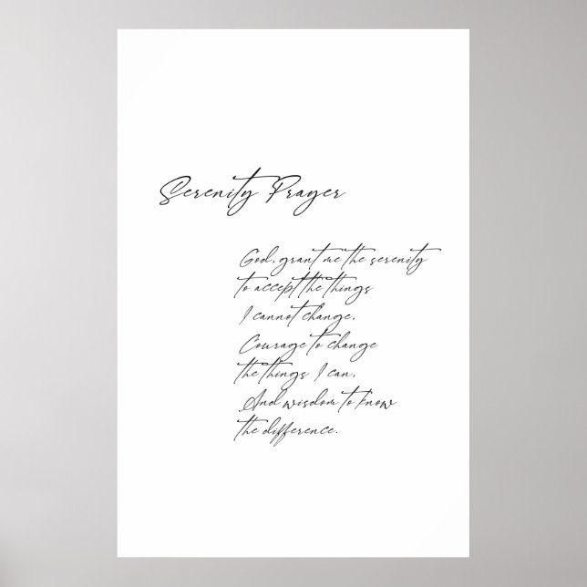 Serenity prayer poster, religiösa print, modern poster (Framsidan)