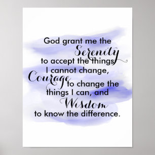 Serenity prayer poster vattenfärgsdesign för citat
