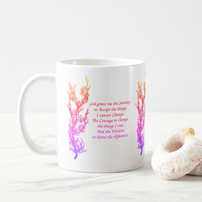 Serenity Prayer Rainbow Inspirational Kaffemugg (Med munk)