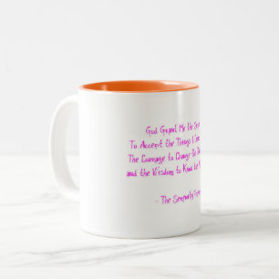 Serenity Prayer Recovery Faith Hope Wisdom Rosa Två-Tonad Mugg