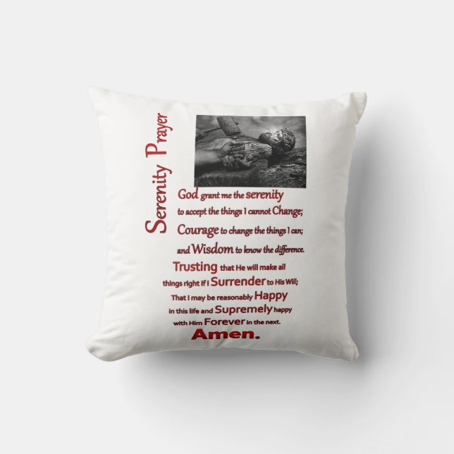 Serenity Prayer Red Hammer Kudde (Framsida)