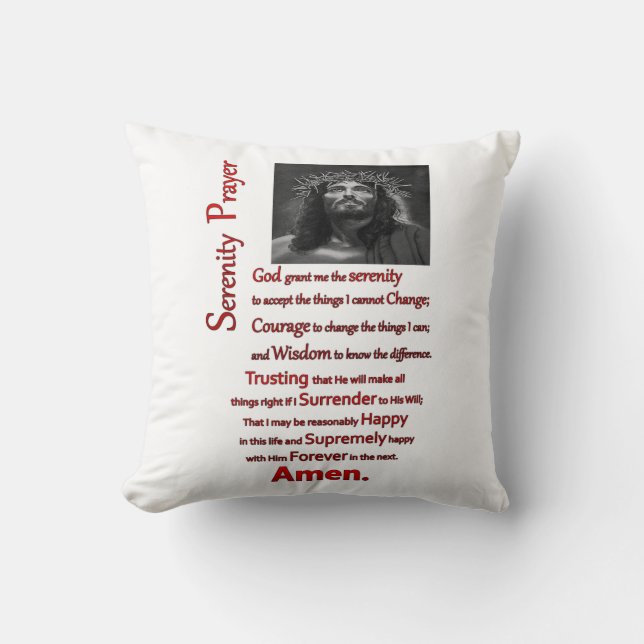 Serenity Prayer Red Kudde (Framsida)