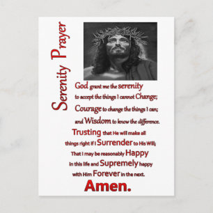 Serenity Prayer Red Vykort