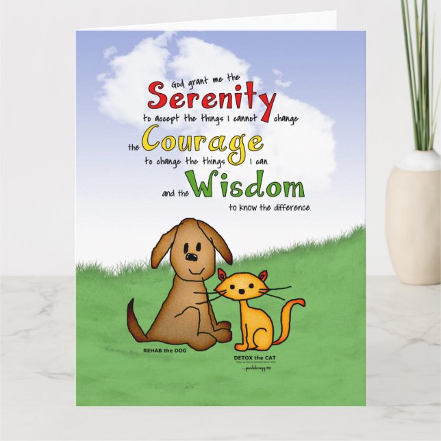 Serenity Prayer: Rehab & Detox, styrka/återställni Kort (Framsida)