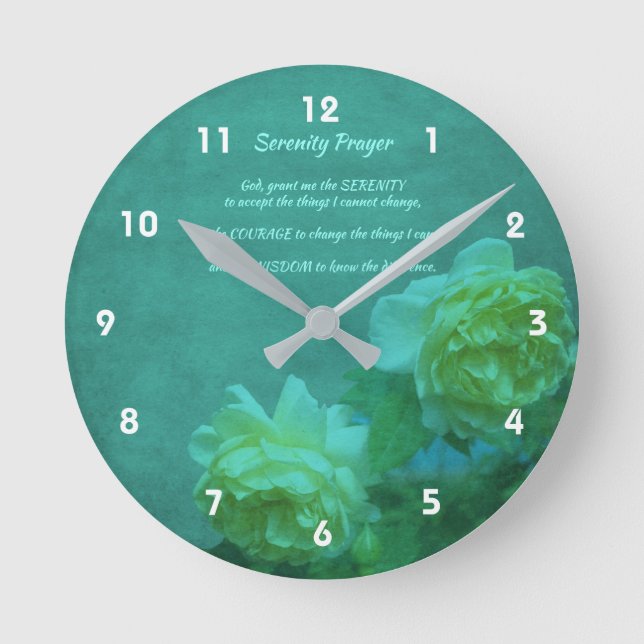 Serenity Prayer Ro inspiration       Rund Klocka (Framsida)