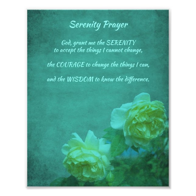 Serenity Prayer Ro inspirational 8x10 Fototryck (Framsidan)